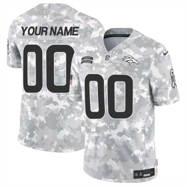 Mens Denver Broncos Active Player Custom 2024 F.U.S.E Arctic Camo Salute To Service Limited Stitched Football Jersey